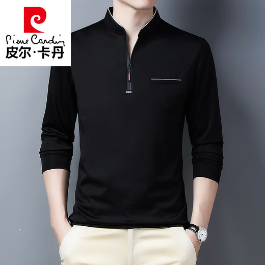 皮尔卡丹（pierre cardin）青年男士长袖t恤2025年秋季新款潮流宽松上衣服休闲立领卫衣男装 6625哈青 M 【90-110斤】