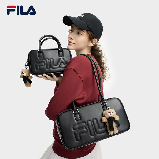 Fila Offizielle Frauenbeutel Umhängetasche 2025 Herbst neue Mode Casual Umhängetasche Crossbody Small Square Bag Formal Black-BK XS