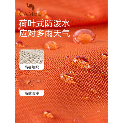 Camel (CAMEL) Outdoor Mountaineering Bag Hiking Men's and Women's Waterproof Backpack Large Capacity Lightweight Casual Sports Bag Backpack Fruit Green, Free Rain Cover Large Capacity Splash Resistant and Wear Resistant