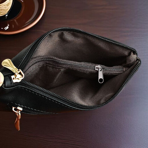 Queen Trip2025 Neue Kupplungsbeutel mittleren und älteren Frauen Langer Brieftasche Mobiltelefone Aufbewahrung Make-up-Tasche Mode Retro-Tasche Schwarz