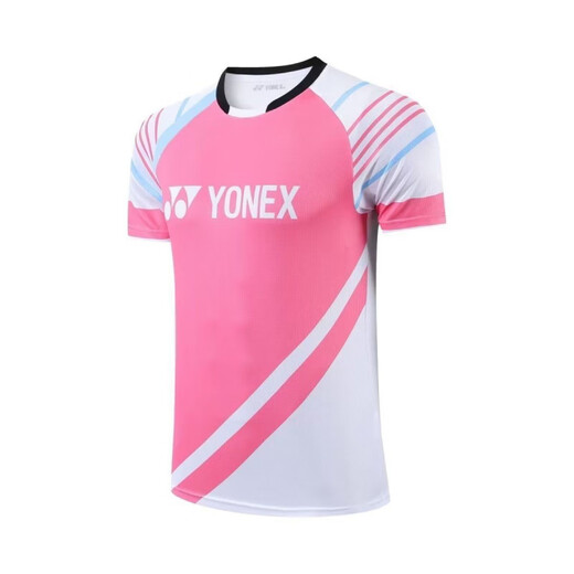 YONEX尤尼克斯2024新款Yy速干羽球服男女短袖套装运动透气比赛训 6296粉色上衣 2XL 女