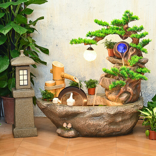 Chenxiang Rockery Fischteich Wasserfall Wasserverzierung Fengshui -Raddekoration Innenkreislauf Wasserbrunnen Wasseransicht Terrasse Gartenlandschaft 6167a965590 cm