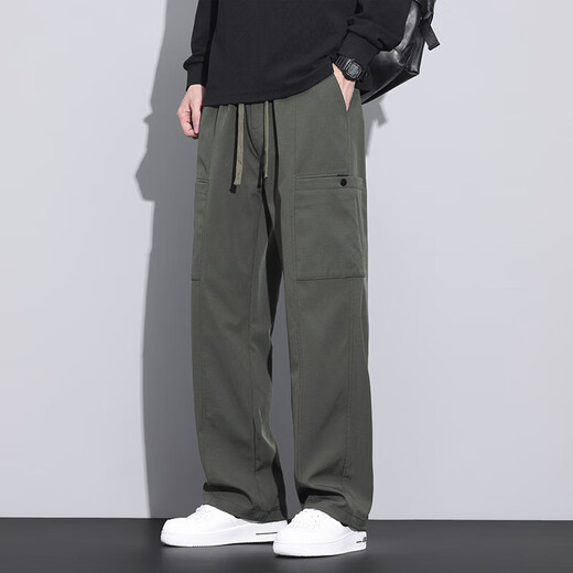 
Vancl Eslite American Trendy Brand Working Pants Men's Loose Straight Spring and Summer Paratrooper Pants 2025 Spring and Summer New Sports and Casual Trousers 9856-Military Green M [Merchant] 90~110Jin[Jin equals 0.5 kg]