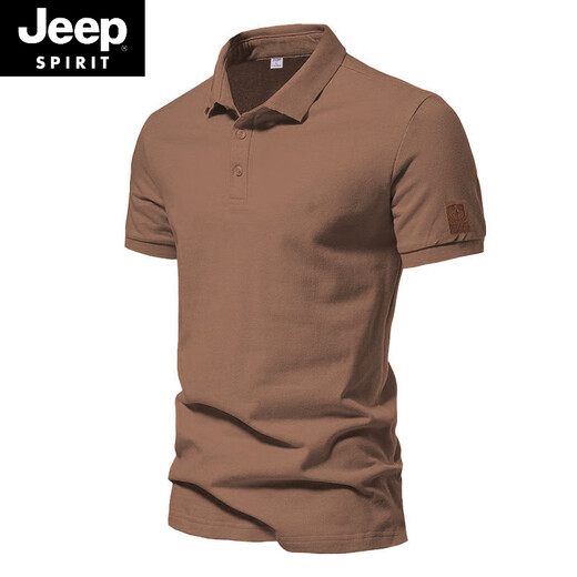Jeep Spirit American Retro Perlenboden Baumwollmänner Polo. Shirt Solid Color Casual Business Commuter Kurzärärmelte T-Shirt Sommer halbärmelig versteckt (aq new 691) l l (120-140jin [Jin ist gleich 0,5 kg])