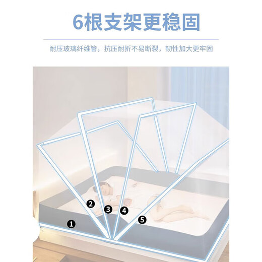 Nanjiren Foldable Mosquito Net, Installation-free Home Baby Single Mosquito Net 1.5m