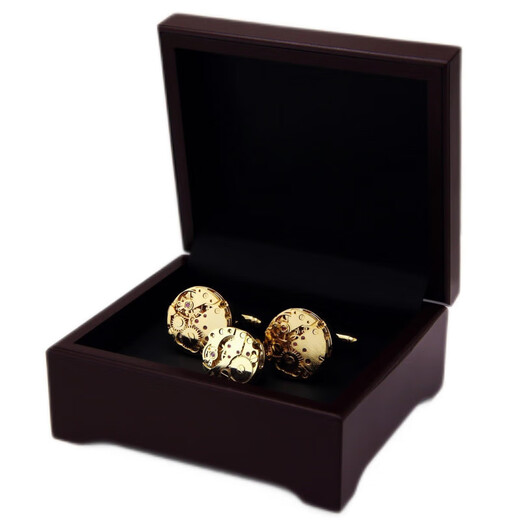 Cijia Herren Brosche Anzug Brosche mechanische Gold/Silber -Gold -Pin -Anzug Punk Korsett Schnalle Silber Bewegung Brosche + Manschettenknall -Set