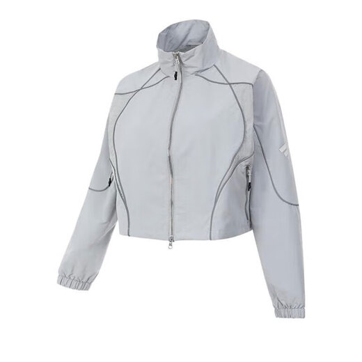 Adidas Jacke Frauen 2025 Sommer Neues Fitnesstraining Sportswear Windproof Fashion Casual Stand Collar Kurzjacke JJ1079 XL
