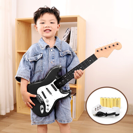 Les enfants de grande taille de Yucheng peuvent jouer des garçons et des filles simulées ukulélé guitare jouet music en première place de la version indépendante de chargement de guitare électronique noire noire noire