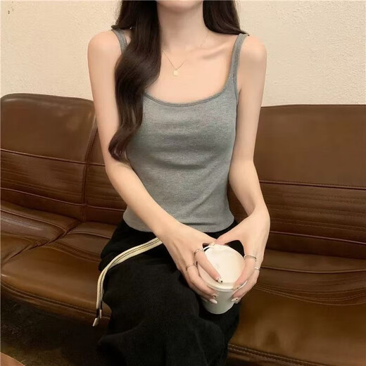 维多利亚的格调纯棉春夏季吊带背心女新款大码外穿修身显瘦内搭打底运动无袖上衣 黑色+白色【实惠两件装】 M 码【80-100斤】