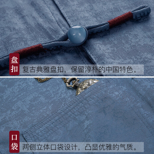 
Li Shangduo’s father’s ice silk short-sleeved Tang suit men’s Chinese style Tang suit middle-aged and elderly summer thin two-piece set old man grandfather light gray suit S 3895-115Jin [Jin equals 0.5 kg]