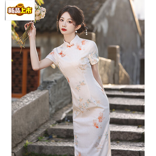 Le nouveau style chinois Cheongsam Koi à l'examen d'entrée au collège remporte le style national pour envoyer l'examen pour l'examen d'entrée du lycée d'été de style, remportant tous les jours portable 683 <Persimmons et kinkons> s
