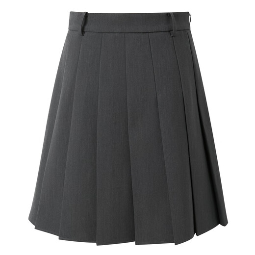 Sancai 2025 autumn new miu style gray waist pleated skirt skirt A-line short skirt petite M