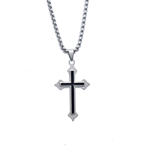 Nilan Fat Donglai's same style pt950 platinum cross necklace new platinum men's and women's trendy niche hip-hop pendant personality 1 platinum 60CM