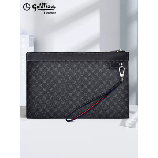 
Goldlion men's brand men's handbag large capacity envelope bag high-end 2025 new fashion clutch [Black-gift box packaging]