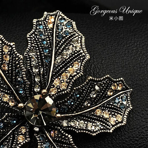 QUAMER high-end retro leaf brooch, men's and women's coats, suits, simple temperament, corsage, scarf, hat pin
