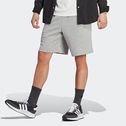 阿迪达斯 （adidas）运动裤男裤夏季新款休闲裤针织透气宽松五分裤短裤IC9756 IC9816浅灰 XL