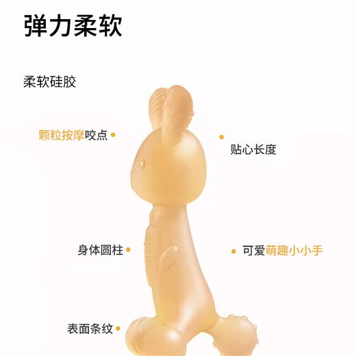 Dr. Ma baby teether, molar stick, baby molar chewing toy 0-1 years old, teether, teether, standing rabbit + molar stick, 2 pack