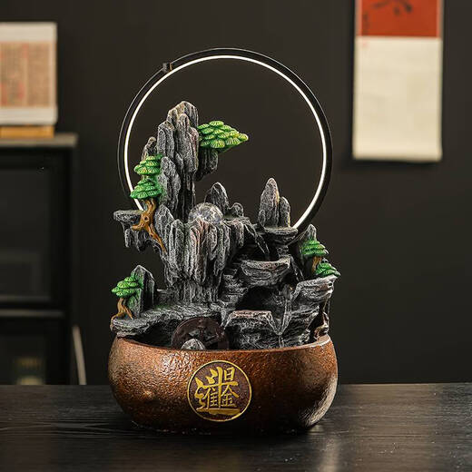 Drei-aquatischer Tiger fließendes Wasser und Geldverzierungen Feng Shui Wheel Fountain Desktop Dekoration Wohnzimmer Zirkulation Wasser Büro Schatztopf 6629 Senden Sie Atomizer Senden
