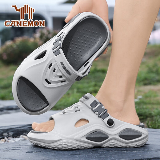 Pilot Camel Sandals 2025 Été Nouveaux chaussures de trou pour hommes HOSE PLAQUE OUTDOOR CHAISSOIRES SUPPORTES SANDES SANDES SPORTS À DIBUSSEMENTS GREY [13568 Série] 41-42 [La taille est trop grande, il est recommandé de prendre une taille plus petite]