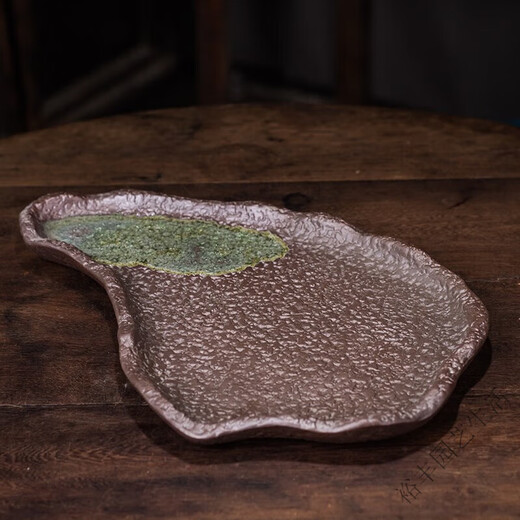 吸水石盆苔藓吸水石盆器盆景盆长方形菖蒲假山上水石水培紫砂陶瓷 盆景盆2677