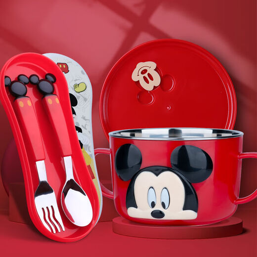 Disney Disney Children's Bowl Big Child's's en acier inoxydable cuillère fourchette de fourchette pour enfants à la maison pour bébé