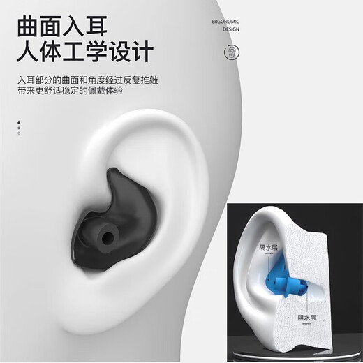 Swimming earplugs waterproof silicone ear plugs shower anti-choking silicone earplugs nose clip set swimming artifact equipment waterproof earplugs nose clip blue box