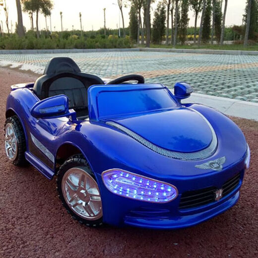 Children's car electric car four-wheel car for boys and girls with remote control toy car that can sit on the baby's charging baby stroller upgraded wine red + dual drive large battery + swing remote control leather seat