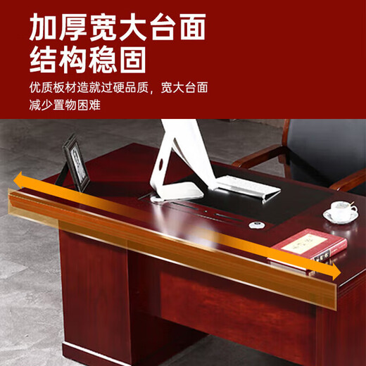 Zhongwei (ZHONGWEI) simple modern minimalist boss desk manager desk work table president desk 1.4 meters desk with side cabinet high density