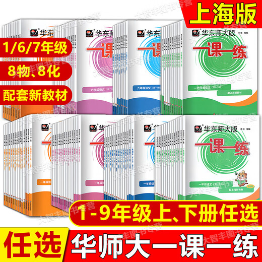 2025新版华东师大版一课一练六七年级年级语文数学英语物理化学普通版+增强版上海同步华师大一课一练678 语文普通版+增强版 七年级上