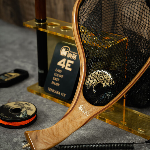 Xiangmao stream copy net small object fishing solid wood fishing net trout stream fishing Tianzhan fishing net pocket fly fishing portable copy net