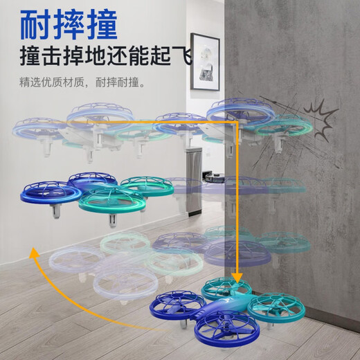 Concours de drones sans licence pour les élèves de l'école primaire, quadcoptère à télécommande, drone pour la compétition pour les jeunes, les écoles primaires et secondaires, Blue <paddle à deux lames modifié [Pro No Aerial Photography + Storage Bag] Ensemble à cinq électrices [5 électricité]