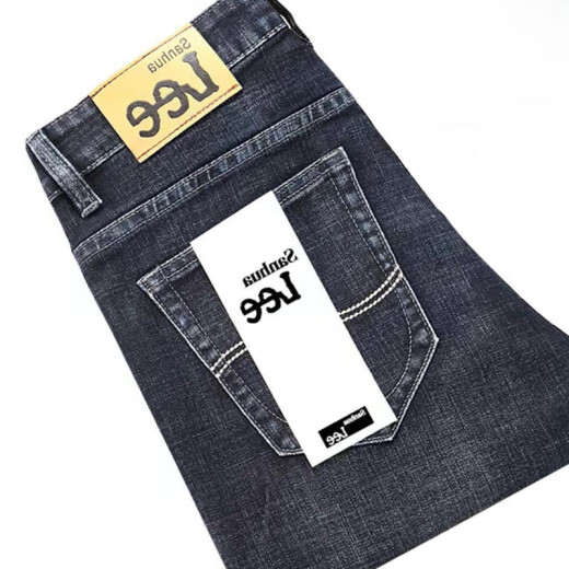 Lee Dprre Summer Summing Stretch Jeans Business Holle Lo suelto Retraso Casual Gran Tamaño Alta Cantal transpirable Pantalones para hombres 866 Azul (One Piece) La imagen es la pantalla de espejo inverso 30 (circunferencia de la cintura 2.3 pies)