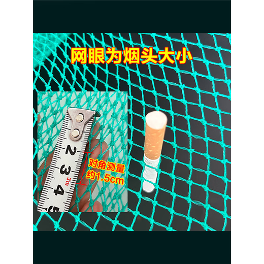 Flash sale thickened nylon net bag, small mesh fishing gear accessories, small eye copy net bag, fishing net, large fish net, depth 25cm, diameter 21cm, thickened tight knotless net bag - 0.3cm mesh