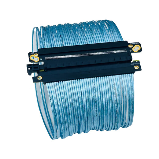 Yue Changsheng PCIE4.0X16 GPU graphics card extension cable AI server loose wire silver-plated adapter cable single independent 16AB4 loose wire blue 30cm