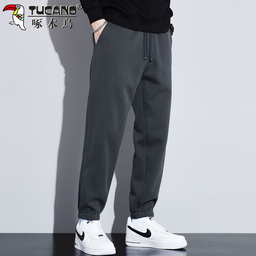Woodpecker (TUCANO) pants men's autumn sports casual pants men's loose leg-tie harem sweatpants trousers dark gray XL