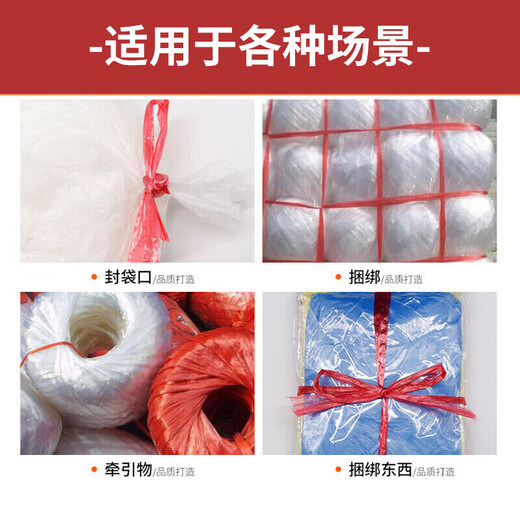 Befute Packing Rope, Bundling and Packing Plastic Rope, Large Bale of Nylon Packing Rope, Straw Ball Rope, Packing Rope Thickened and Wear-Resistant, Red