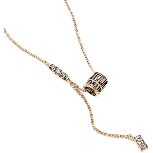 Quamer925 Sterling Silber Retro -Wohlstand Reinkarnation Halskette für Frauen leichte Luxus Nischen -Schlüsselbeinkette Thai Silber INS Temperament Sweater Kette Caiyuanguong Halskette Lieferung Samtbox + Geschenktasche