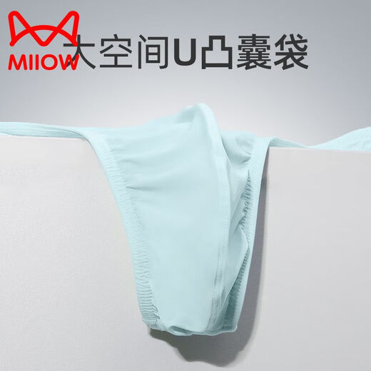 Banfishi Men's Underwear Ice Silk Briefs Thong Low Waist Elastic Tight Sexy Cool Breathable Sports Black + White + Gray 3 Pairs L