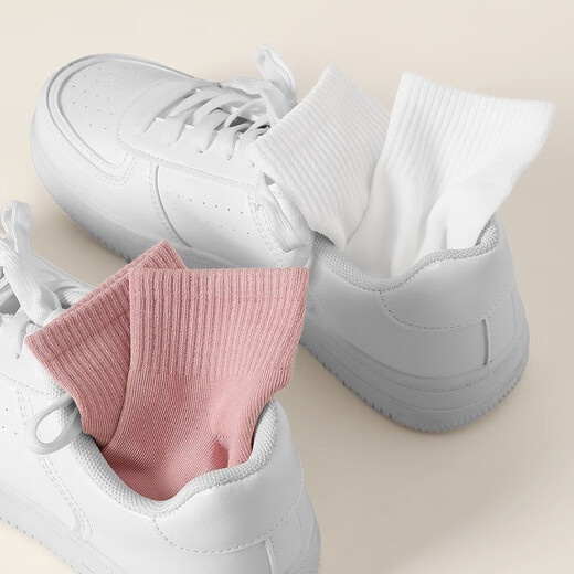Fenten Socks Frauen 2025 Neu [Cloud Sense Xinjiang Cotton] 5 Paar Socken für atmungsaktive Baumwollsocken von Frauen, kurze Socken lässige Damen weiß/khaki/hellgrau/hellgrün/rosa 5 Paare alle Größen