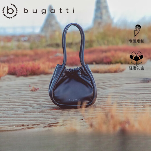 Bugatti Marca de vegetales Bolsa para mujeres Bolsa de gran capacidad Bag de alta gama Pleaded Bucket de mano grande Bolsa Flaghship oficial Atén amarillo
