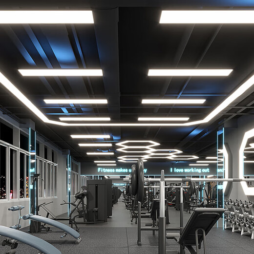 Deng Ling office chandelier led strip lamp shopping mall office building supermarket lamp hanging line flat panel lamp black frame right angle 120*30cm 72W white light 6 pieces