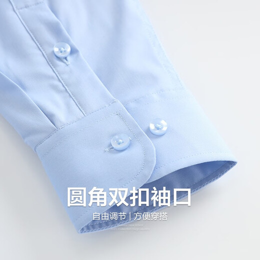 杉杉（FIRS）加绒保暖长袖衬衫男珊瑚绒秋季新款纯色加厚商务衬衣673 浅蓝 39