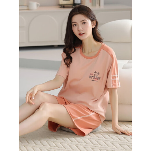 Catman (Miiow) Coton Pure Coton Summer Pyjamas Ladies Pullover Pyjamas Shorts d'été Shorts confortables et décontractés Ensemble de vêtements de maison Z9858 M [Recommandé 80-100jin [Jin est égal à 0,5 kg] usure]