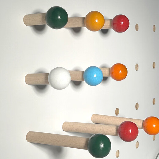 Vinoa hole board accessories storage hole board wood hook round head matchstick stick bracket solid wood laminate wooden pendant diameter 15mm color matchstick short 6 pieces