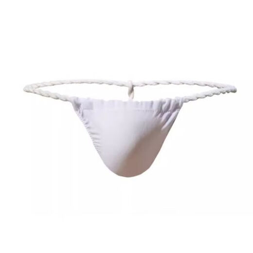 One piece of cloth underwear tattoo tattoo Japanese six-foot pants sun tanning briefs sun tanning thong M European size thin ice silk white