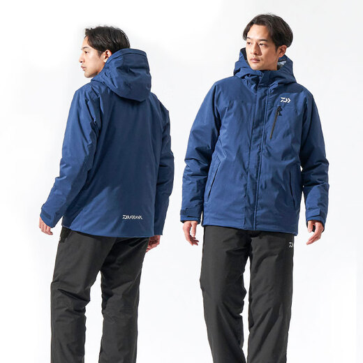 Daiwa 24 Herbst- und Winter DW-3524 Winter Regendicht Set Outdoor Freizeitfischerei Regenmantelfischereian Anzug Black Top_black Hosen 2xl