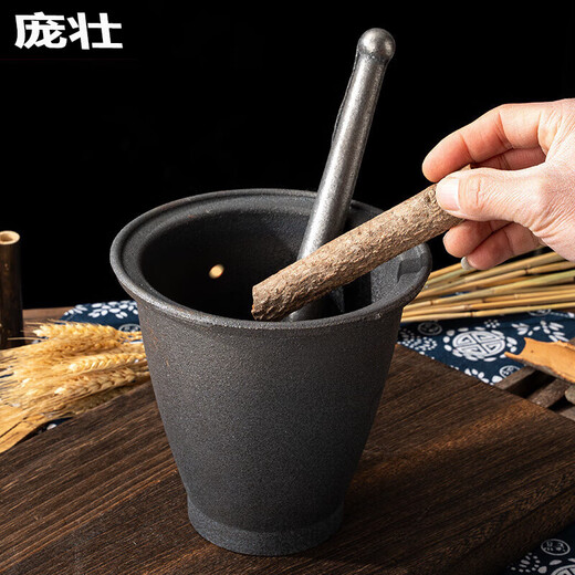 Sailoto cast iron pestle for nests, iron tampers for traditional Chinese medicine, iron pestles and mortars for medicine jars, peppers and peppers, iron pairs for nests, cast iron thickening garlic jars, small size
