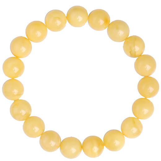 ADRIUS luxury high-end beeswax bracelet for women, lemon yellow honey amber round bead single circle bracelet, bead diameter is about 11mm