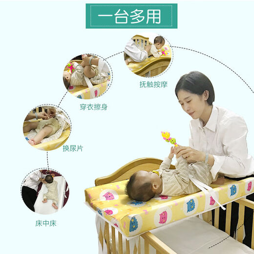 Baby changing pad table, touch massage table, baby changing pad, diaper table, waterproof diaper pad, new nursing pad, white cloth pad, striped cloth cover can be suspended 80x40cm