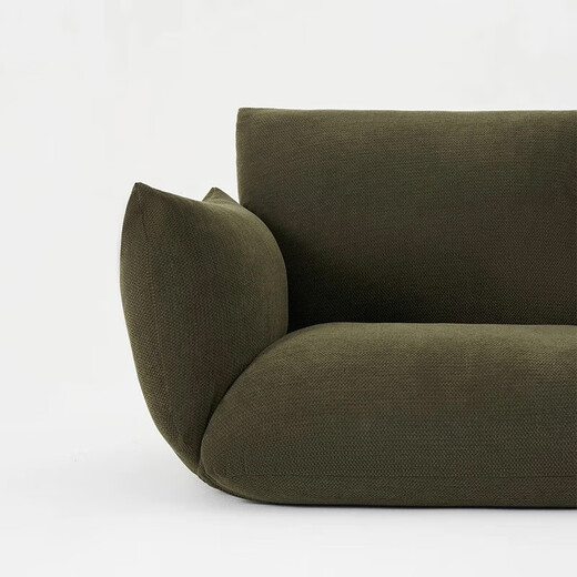 MUJI upholstered sofa, freely adjustable lazy sofa, foldable bedroom balcony, single sofa green 1 seater